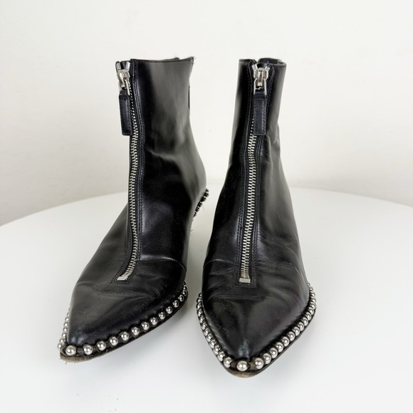 Alexander Wang Eri Studded Leather Ankle Boots In Black - Picture 3 of 16